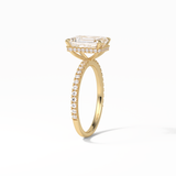 Emerald Hidden Halo & Pave Lab Grown Diamond Engagement Ring