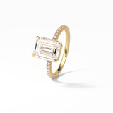 Emerald Hidden Halo & Pave Lab Grown Diamond Engagement Ring