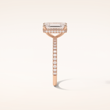 2.30 CT Emerald Shaped Pave Moissanite Engagement Ring