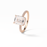 Emerald Hidden Halo & Pave Lab Grown Diamond Engagement Ring