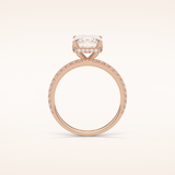 2.30 CT Emerald Shaped Pave Moissanite Engagement Ring