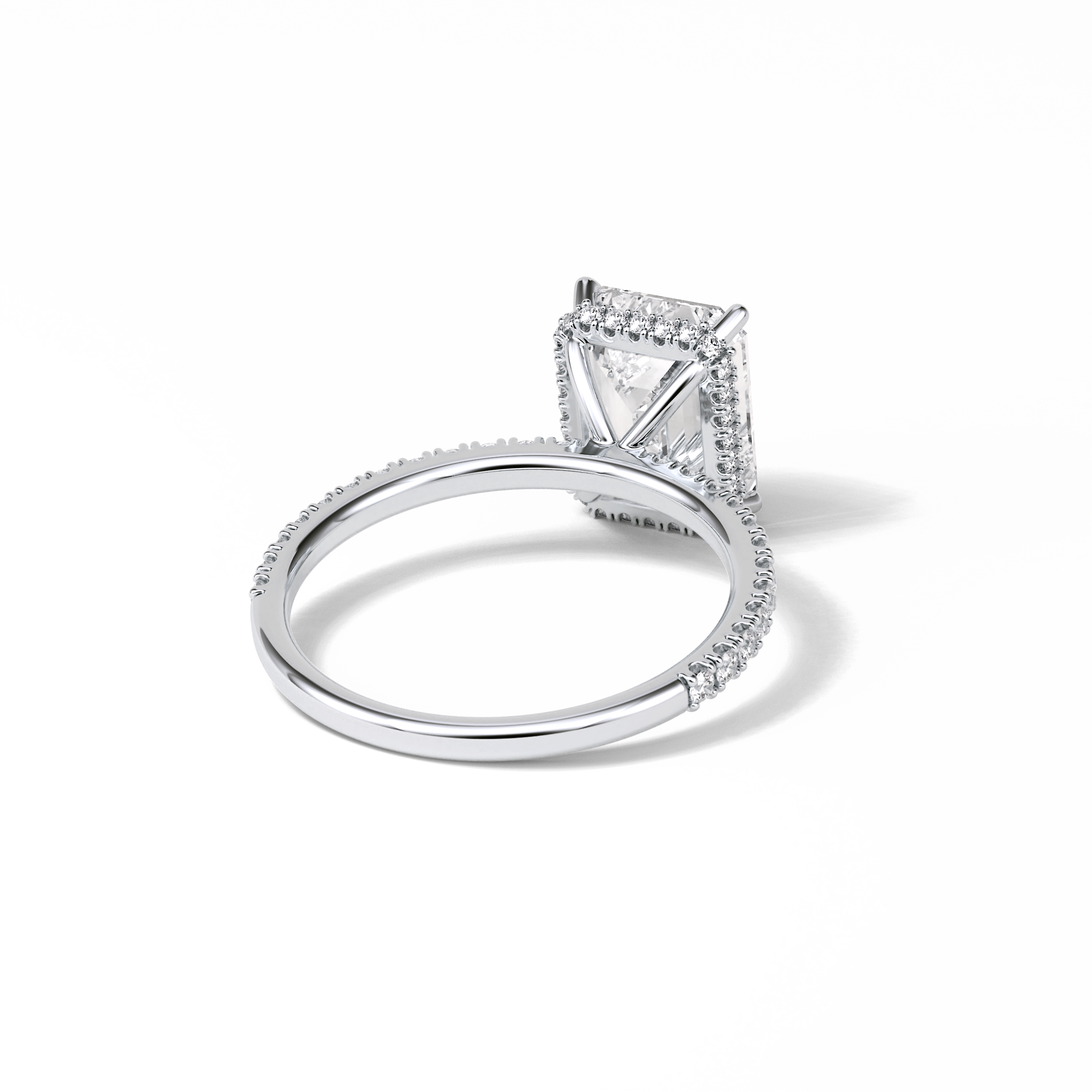 Emerald Hidden Halo & Pave Lab Grown Diamond Engagement Ring