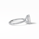 Emerald Hidden Halo & Pave Lab Grown Diamond Engagement Ring