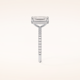 2.30 CT Emerald Shaped Pave Moissanite Engagement Ring