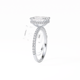 Emerald Hidden Halo & Pave Lab Grown Diamond Engagement Ring