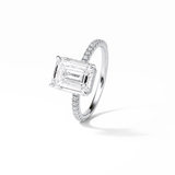 Emerald Hidden Halo & Pave Lab Grown Diamond Engagement Ring