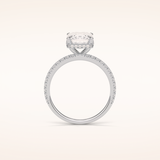 2.30 CT Emerald Shaped Pave Moissanite Engagement Ring