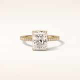 2.43 CT Radiant Shaped Pave Moissanite Engagement Ring