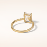 2.43 CT Radiant Shaped Pave Moissanite Engagement Ring