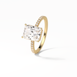 Radiant Hidden Halo & Pave Lab Grown Diamond Engagement Ring