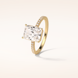 2.43 CT Radiant Shaped Pave Moissanite Engagement Ring