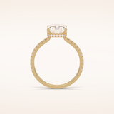 2.43 CT Radiant Shaped Pave Moissanite Engagement Ring