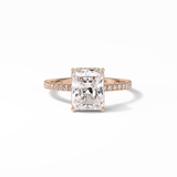 Radiant Hidden Halo & Pave Lab Grown Diamond Engagement Ring
