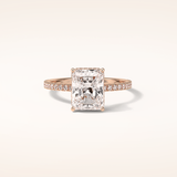 2.43 CT Radiant Shaped Pave Moissanite Engagement Ring
