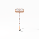 Radiant Hidden Halo & Pave Lab Grown Diamond Engagement Ring