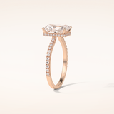 2.43 CT Radiant Shaped Pave Moissanite Engagement Ring