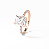 Radiant Hidden Halo & Pave Lab Grown Diamond Engagement Ring