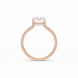 Radiant Hidden Halo & Pave Lab Grown Diamond Engagement Ring