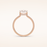 2.43 CT Radiant Shaped Pave Moissanite Engagement Ring