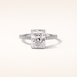 2.43 CT Radiant Shaped Pave Moissanite Engagement Ring
