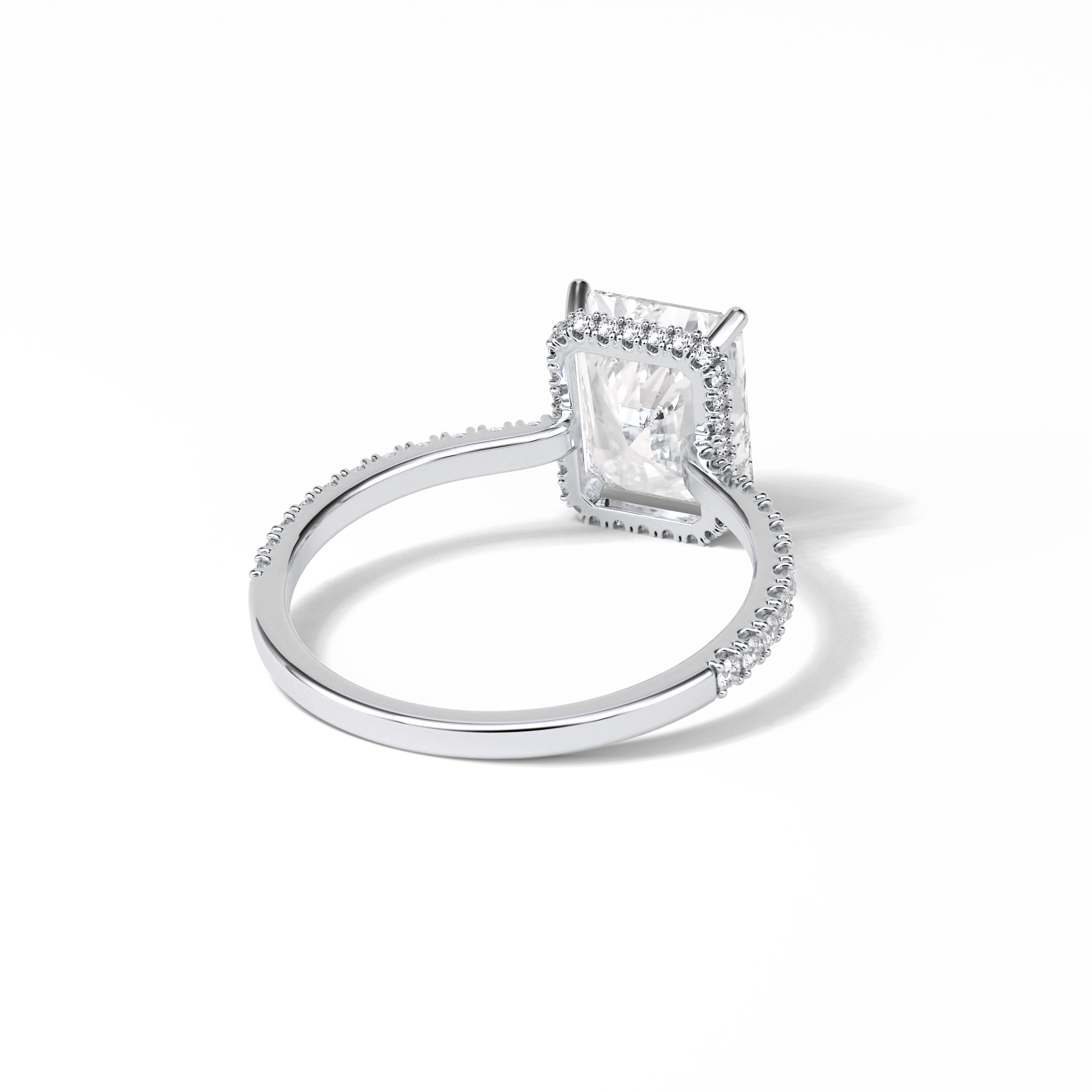 Radiant Hidden Halo & Pave Lab Grown Diamond Engagement Ring