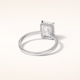 2.43 CT Radiant Shaped Pave Moissanite Engagement Ring