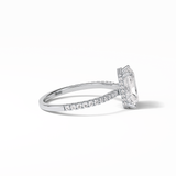 Radiant Hidden Halo & Pave Lab Grown Diamond Engagement Ring