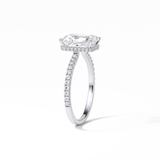 Radiant Hidden Halo & Pave Lab Grown Diamond Engagement Ring