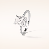 2.43 CT Radiant Shaped Pave Moissanite Engagement Ring