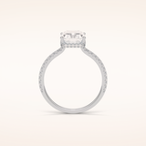 2.43 CT Radiant Shaped Pave Moissanite Engagement Ring