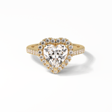 Heart Halo & Pave Lab Grown Diamond Engagement Ring