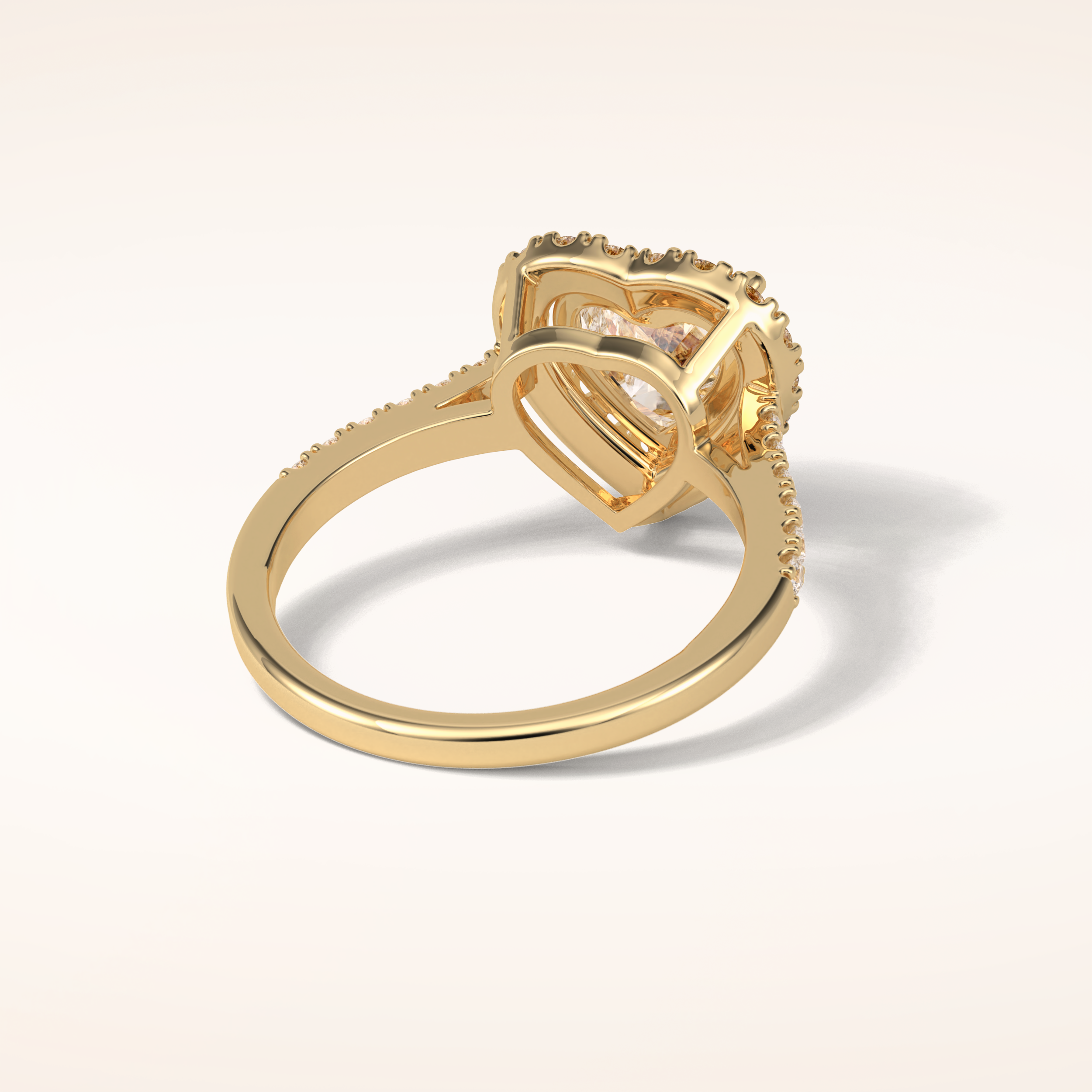 2 CT Heart Shaped Halo & Pave Moissanite Engagement Ring