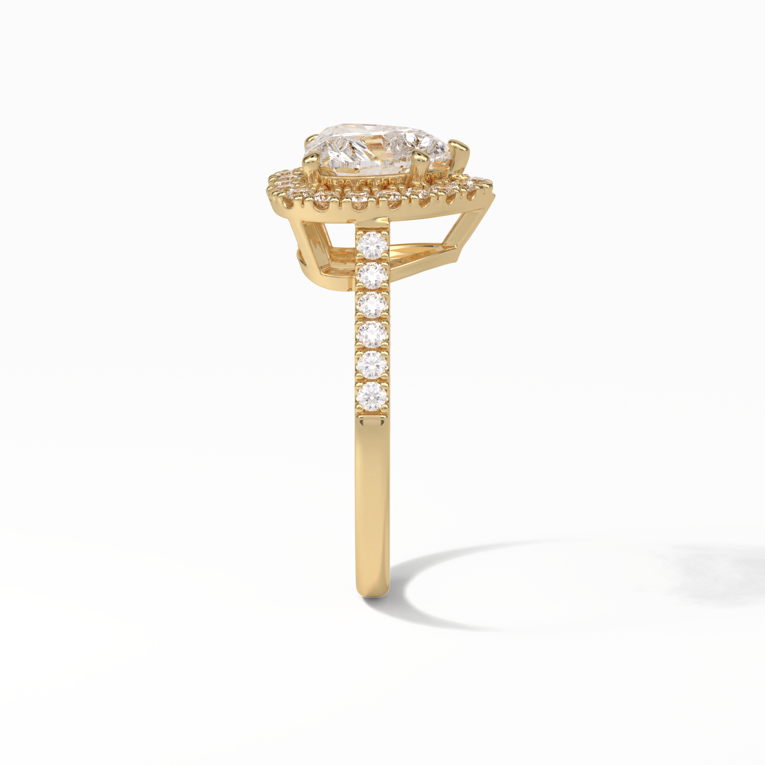 Heart Halo & Pave Lab Grown Diamond Engagement Ring