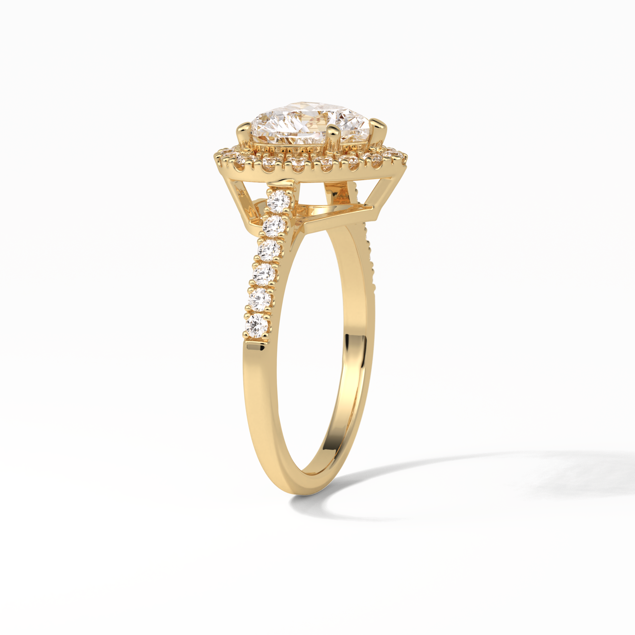 Heart Halo & Pave Lab Grown Diamond Engagement Ring