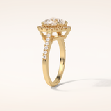 2 CT Heart Shaped Halo & Pave Moissanite Engagement Ring