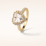 2 CT Heart Shaped Halo & Pave Moissanite Engagement Ring