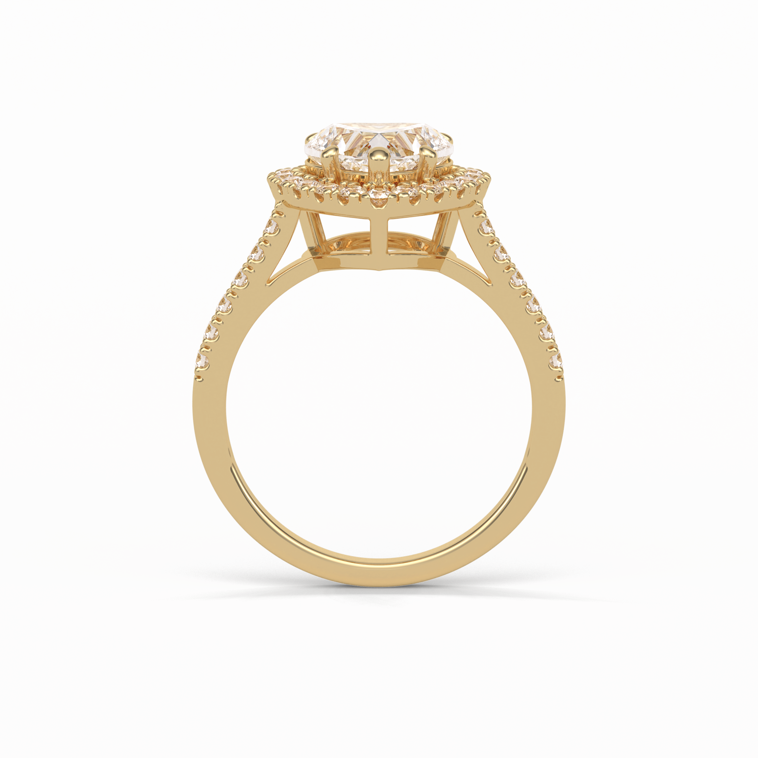 Heart Halo & Pave Lab Grown Diamond Engagement Ring