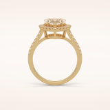 2 CT Heart Shaped Halo & Pave Moissanite Engagement Ring