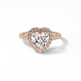 Heart Halo & Pave Lab Grown Diamond Engagement Ring