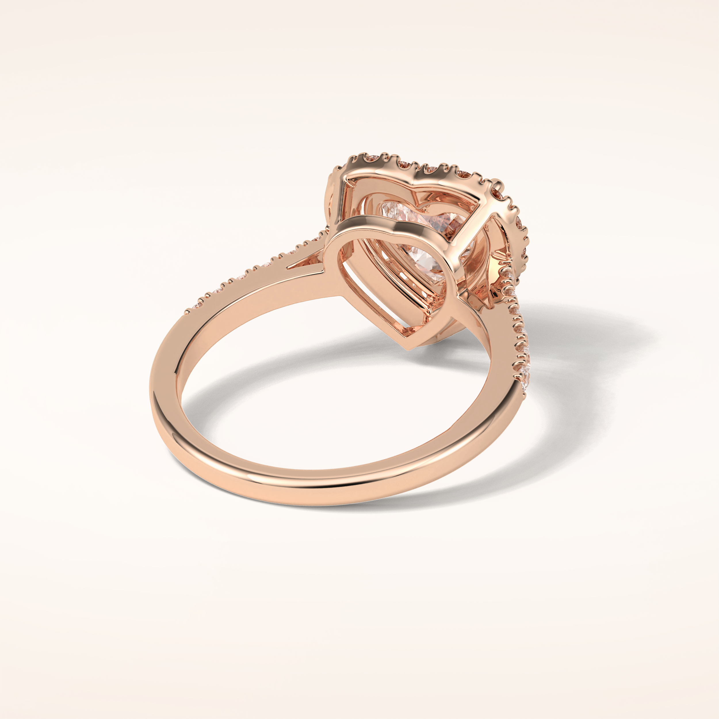 2 CT Heart Shaped Halo & Pave Moissanite Engagement Ring