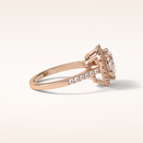 2 CT Heart Shaped Halo & Pave Moissanite Engagement Ring