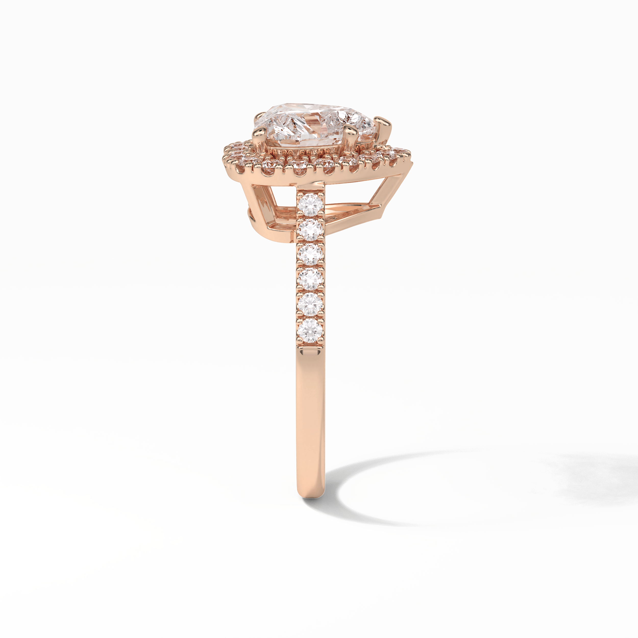 Heart Halo & Pave Lab Grown Diamond Engagement Ring
