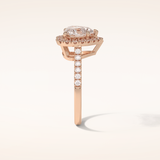 2 CT Heart Shaped Halo & Pave Moissanite Engagement Ring