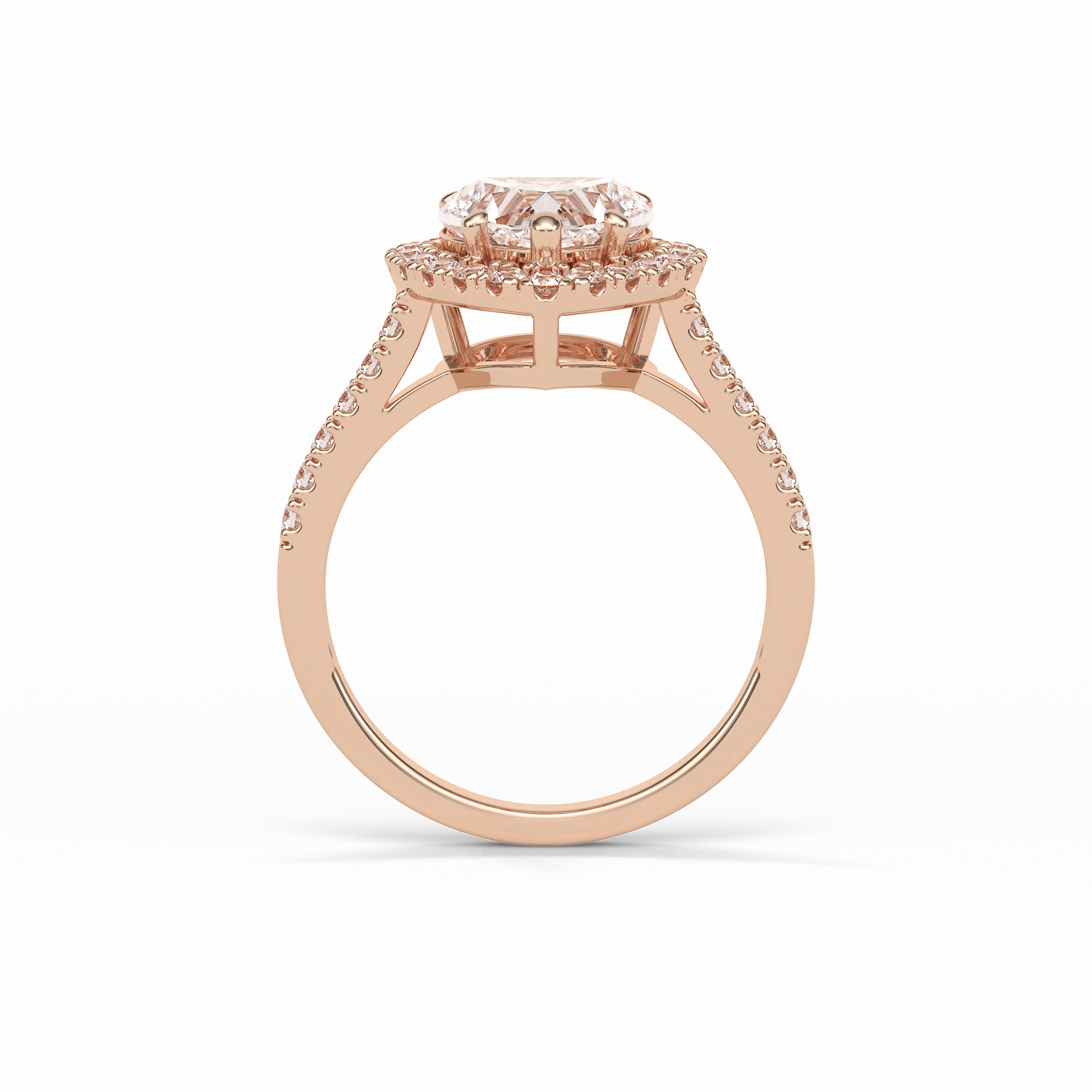 Heart Halo & Pave Lab Grown Diamond Engagement Ring