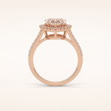 2 CT Heart Shaped Halo & Pave Moissanite Engagement Ring