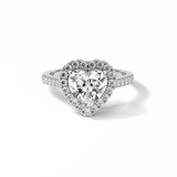 Heart Halo & Pave Lab Grown Diamond Engagement Ring