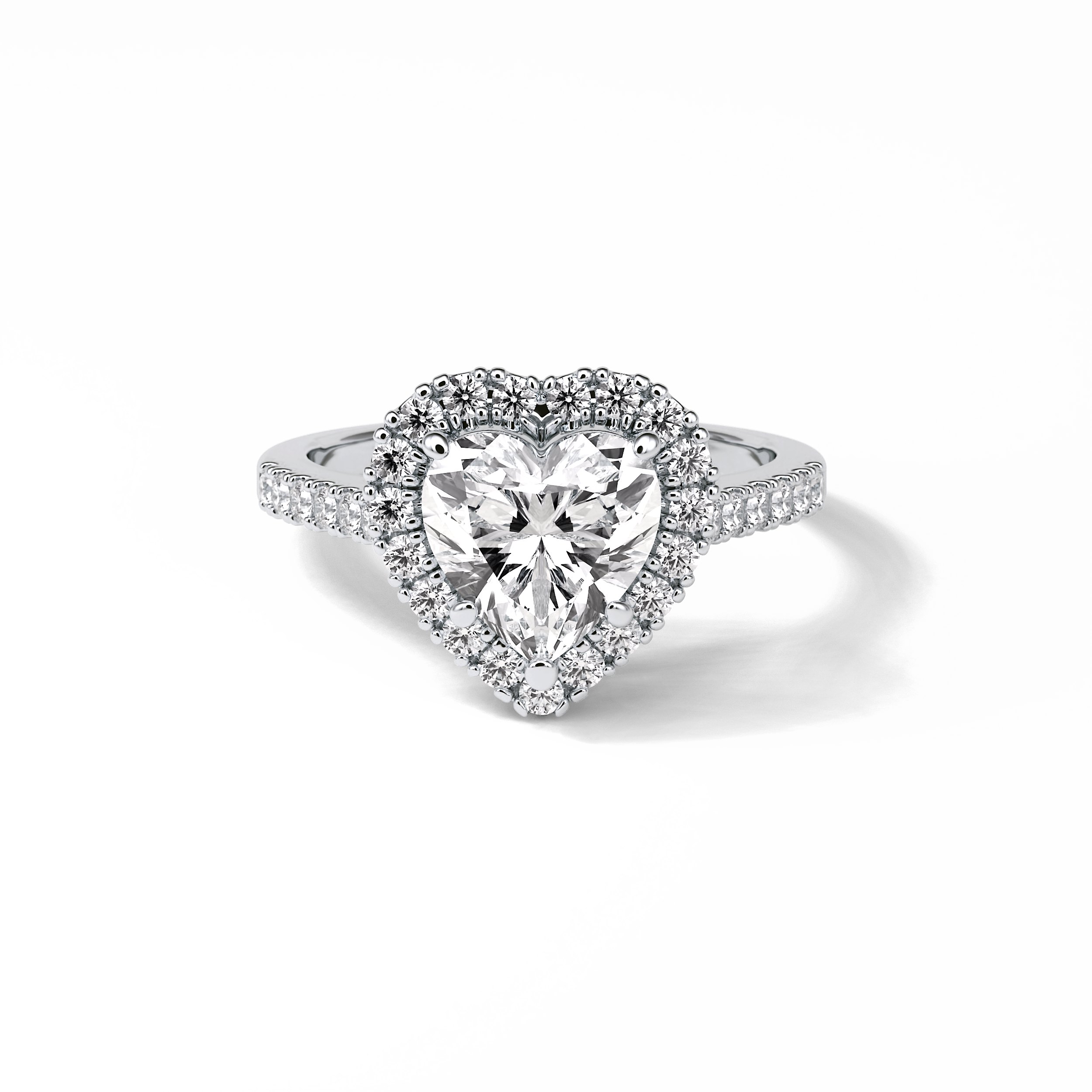 Heart Halo & Pave Lab Grown Diamond Engagement Ring