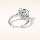 2 CT Heart Shaped Halo & Pave Moissanite Engagement Ring