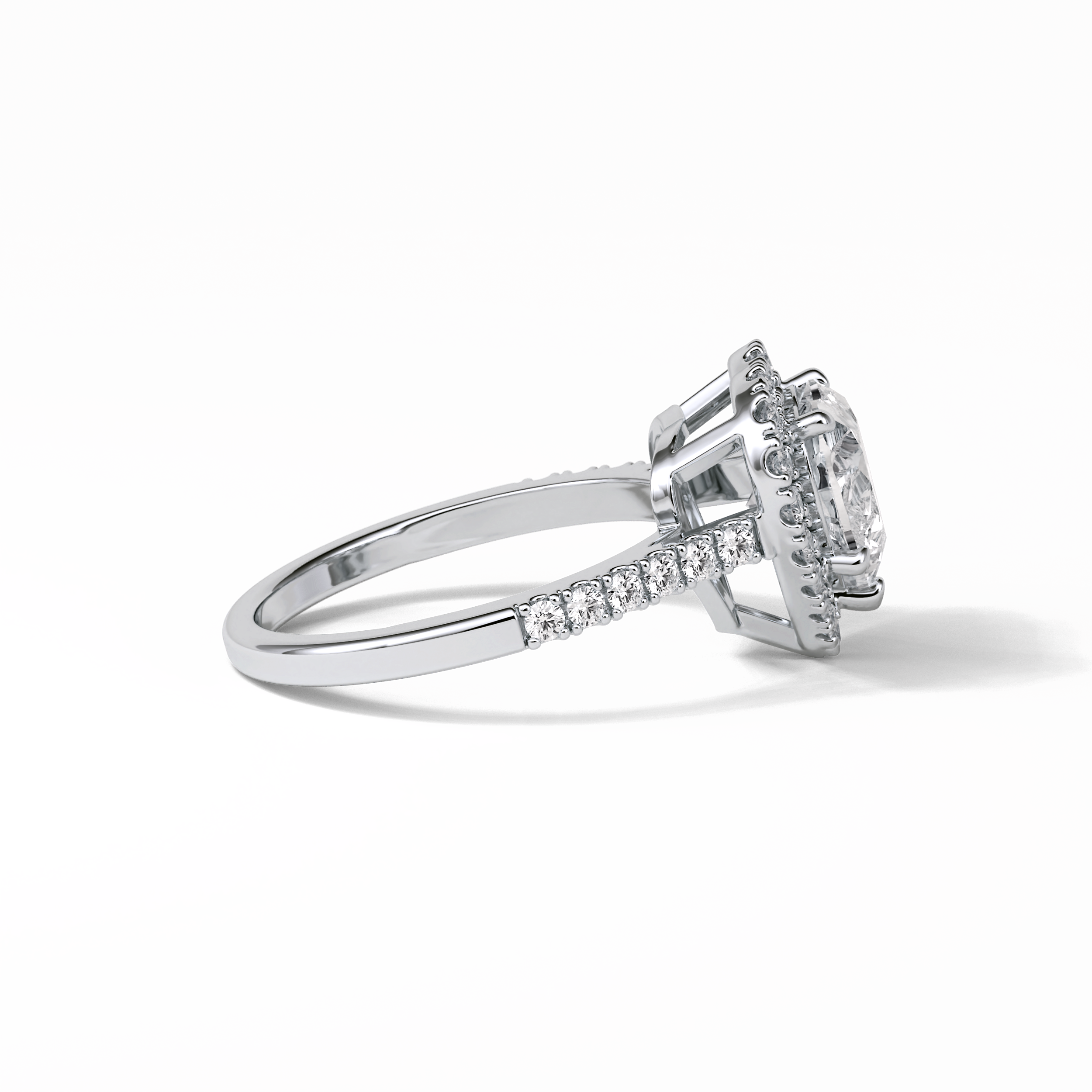 Heart Halo & Pave Lab Grown Diamond Engagement Ring