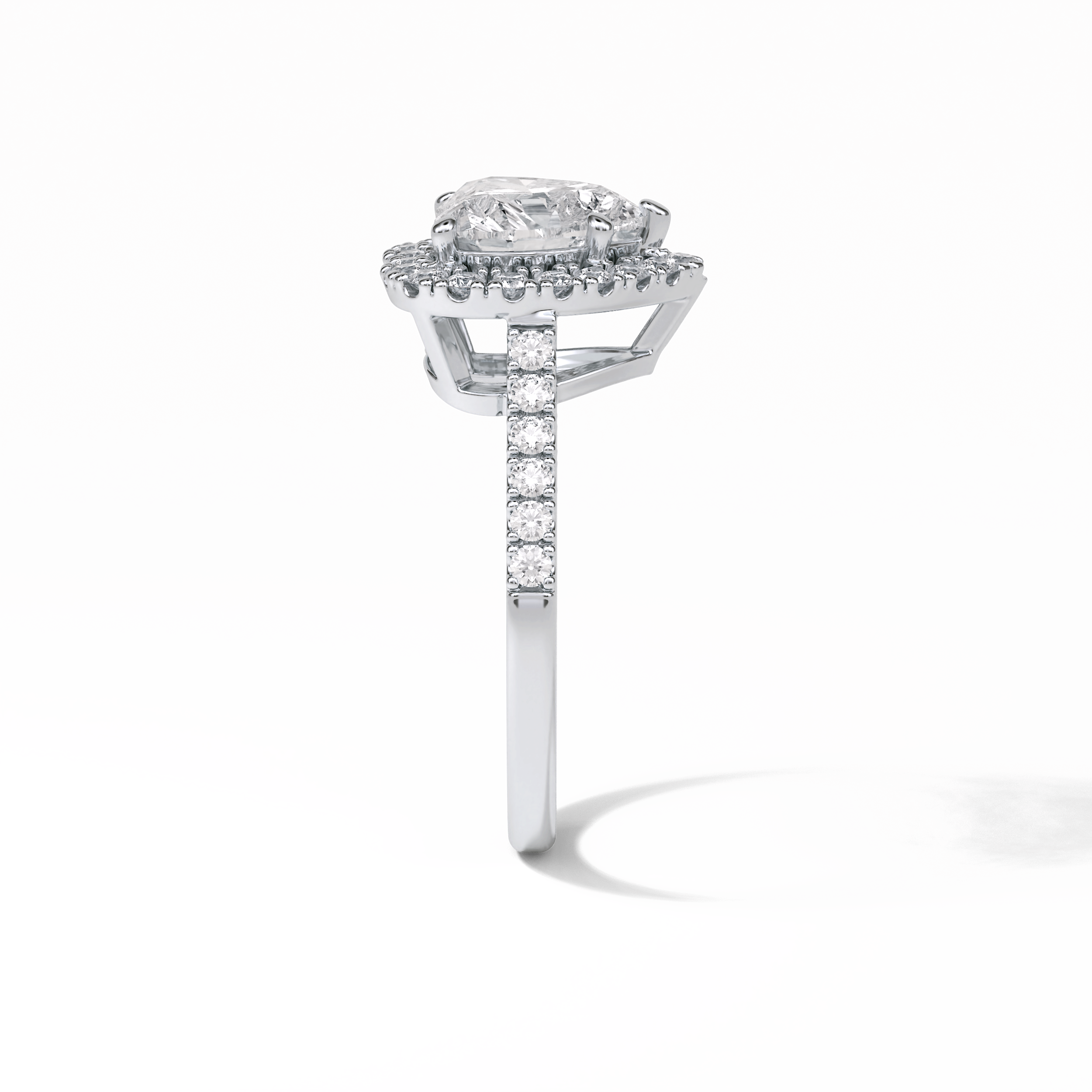 Heart Halo & Pave Lab Grown Diamond Engagement Ring